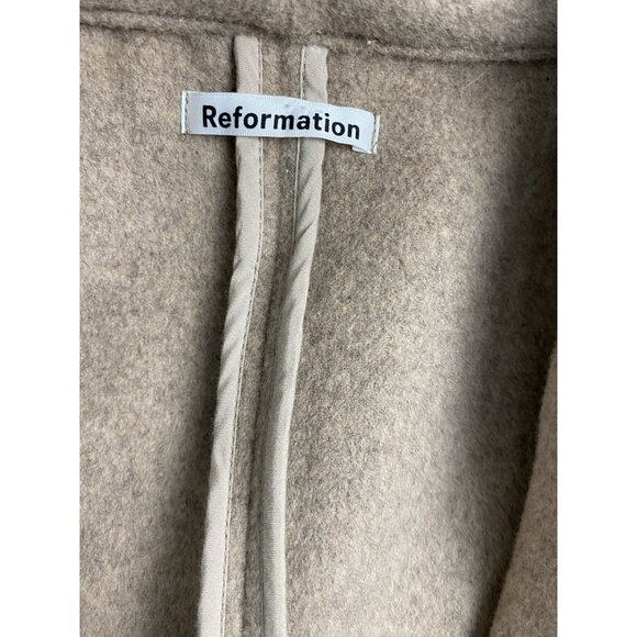 REFORMATION - Greenwich belted wool-blend coat Women’s Jacket Size Xs Beige - Picture 2 of 14